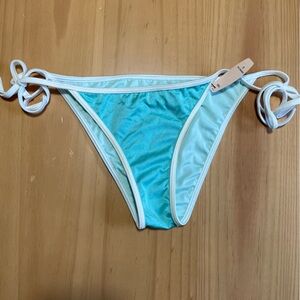 NWT: Victoria’s Secret, size Small: Itsy side-tie bikini bottom in aqua/white